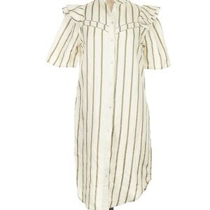 Scotch & Soda Striped Shirt Dress with Ruffle Sleeves